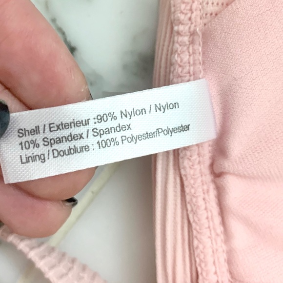 Ribbed Pink Triangle Swim Top - Picture 3 of 4